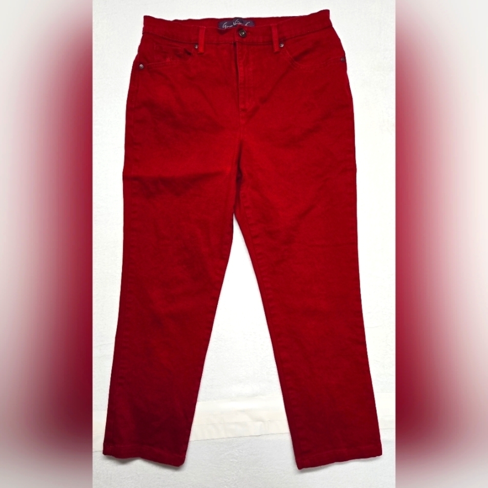 Gloria Vanderbilt 10 Short Red Amanda Jeans Five Pocket Zipper Fly Straight Leg
